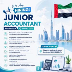 Junior Accountant Required in Dubai