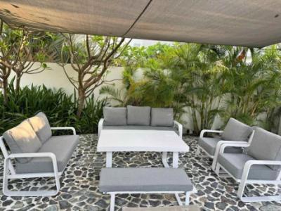 Sofa set aluminium white outdoor furniture garden