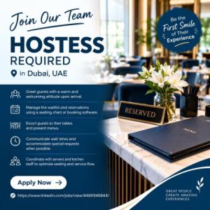 Hostess Required in Dubai