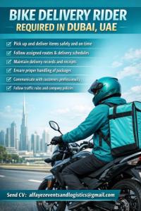 Bike Delivery Rider Required in Dubai