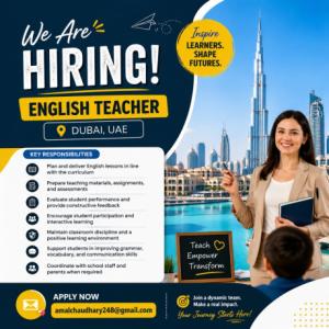 English Teacher Required in Dubai