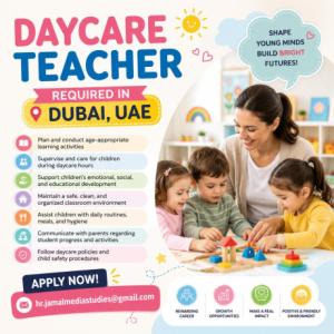 Daycare Teacher Required in Dubai