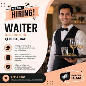 Waiter Required in Dubai
