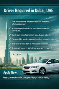 Driver Required in Dubai