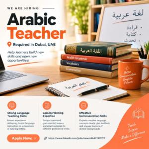 Arabic Teacher Required in Dubai