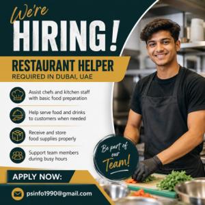 Restaurant Helper Required in Dubai