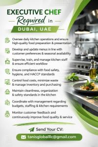 Executive Chef Required in Dubai