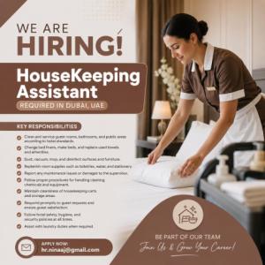 HouseKeeping Assistant Required in Dubai