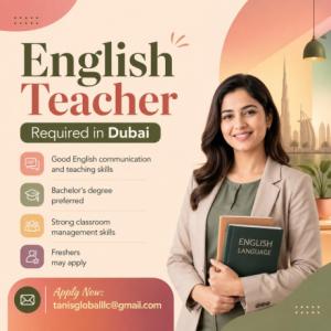 English Teacher Required in Dubai