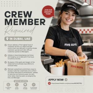 Crew Member Required in Dubai