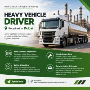 Heavy Vehicle Driver Required in Dubai