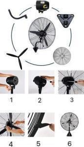 AED 425, 26 Inch Industrial High Power Wall-mounted Fan,260W Mesh Cover Self-locking Grille