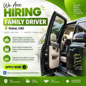 Family Driver Required in Dubai