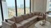 Customised luxury L shaped velvet sofa