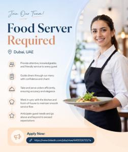 Food Server Required in Dubai