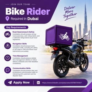 Bike Rider Required in Dubai