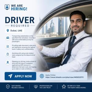 Driver Required in Dubai