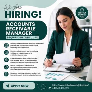 Accounts Receivable Manager Required in Dubai
