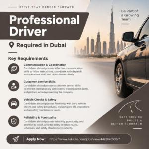 Professional Driver Required in Dubai
