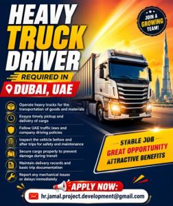 Heavy Truck Driver Required in Dubai