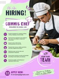 Commis Chef Required in Dubai