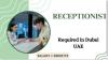 Receptionist Required in Dubai