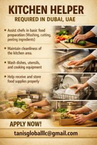Kitchen Helper Required in Dubai