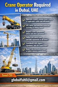 Crane Operator Required in Dubai