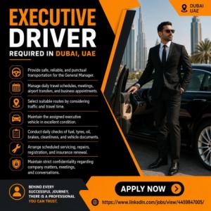 Executive Driver Required in Dubai