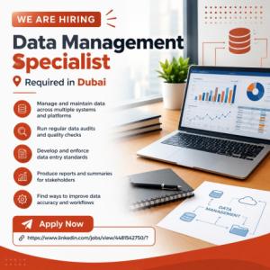 Data Management Specialist Required in Dubai