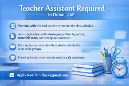 Teacher Assistant Required in Dubai