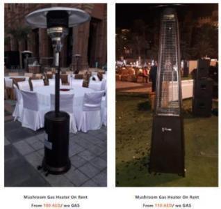 AED 170, Mushroom Patio Heater And Pyramid Patio Heater For Rent