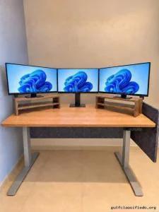 x3 Monitors + Standing Desk Setup - Complete set for sale