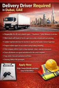 Delivery Driver Required in Dubai