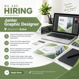 Junior Graphic Designer Required in Dubai