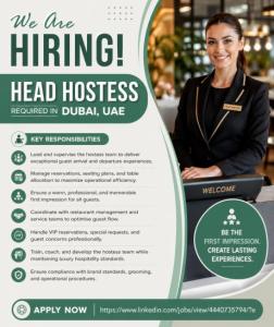 Head Hostess Required in Dubai