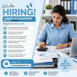 Junior Accountant Required in Dubai
