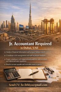 Jr. Accountant Required in Dubai