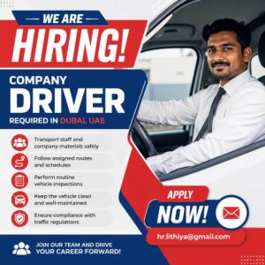 Company Driver Required in Dubai