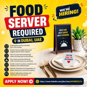 Food Server Required in Dubai
