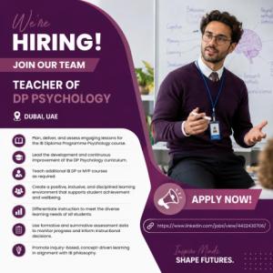 Teacher of DP Psychology Required in Dubai