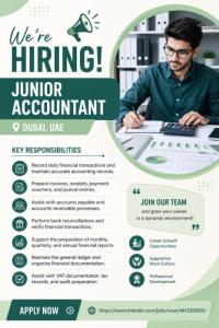 Junior Accountant Required in Dubai