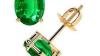 Usd 18404, 18k Gold Classic Four Prong Oval Cut Emerald Stud Earrings.