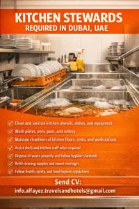 Kitchen Stewards Required in Dubai
