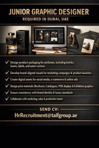 Junior Graphic Designer Required in Dubai
