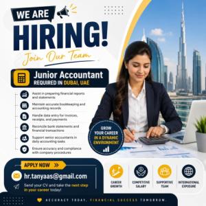 Junior Accountant Required in Dubai