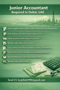 Junior Accountant Required in Dubai