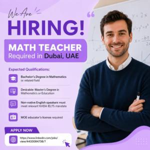 Math Teacher Required in Dubai