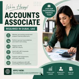 Accounts Associate Required in Dubai
