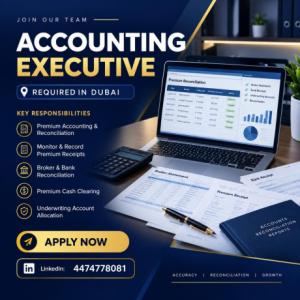 Accounting Executive Required in Dubai